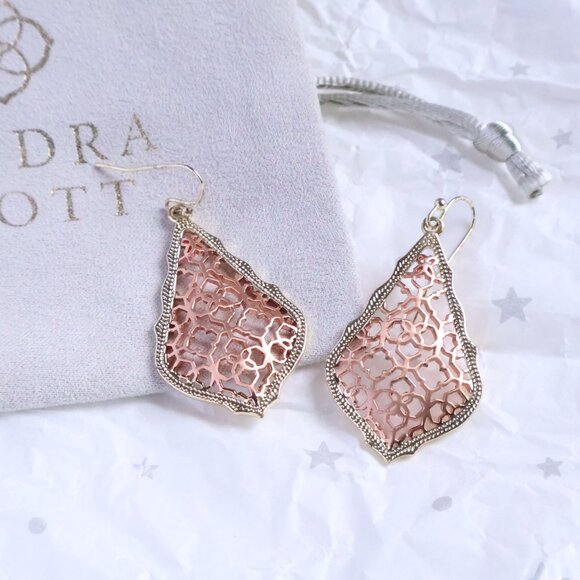 Kendra Scott Rose Gold Earrings 🌼 Filigree Mix - Picture 2 of 2